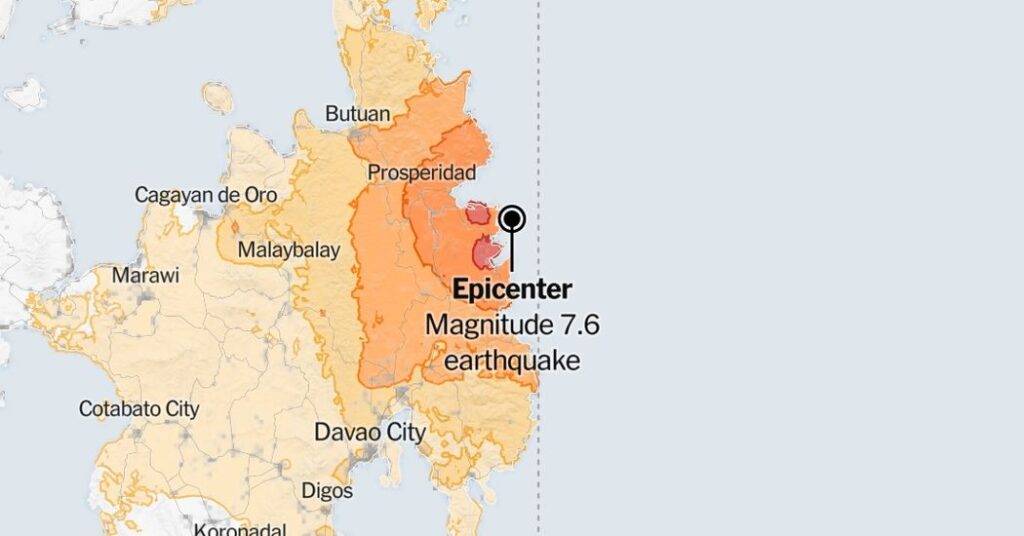 Map: 7.6-Magnitude Earthquake Strikes the Philippine Sea