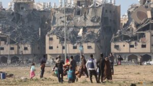 US VP Harris urges restraint as Israel bombards southern Gaza