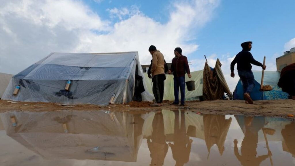 Tents flooded as Gaza rain worsens distress of displaced households