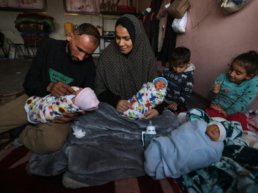 Displaced Palestinian mom in Gaza provides start to quadruplets | Israel-Palestine battle Displaced Palestinian mom in Gaza provides start to quadruplets | Israel-Palestine battle