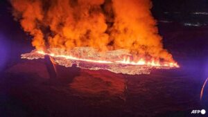 Volcano erupts on outskirts of Icelandic fishing village Grindavik