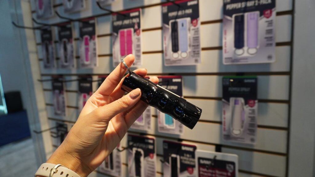 This sensible pepper spray alerts your family members in the event you use it