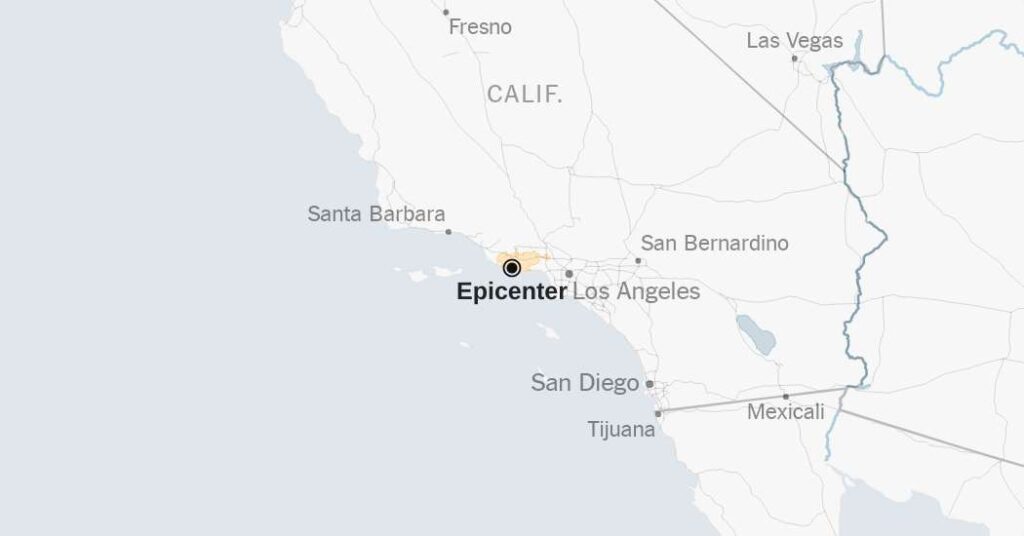 Map: 4.6-Magnitude Earthquake Strikes Close to Los Angeles