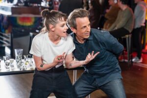 Seth Meyers & Kristen Stewart Go Day Consuming & Actor Turns ‘Late Night time’ Host Into A “Lesbian Icon”
