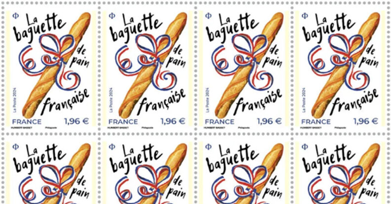 France Points Scratch-and-Sniff Baguette Postage Stamps France Points Scratch-and-Sniff Baguette Postage Stamps