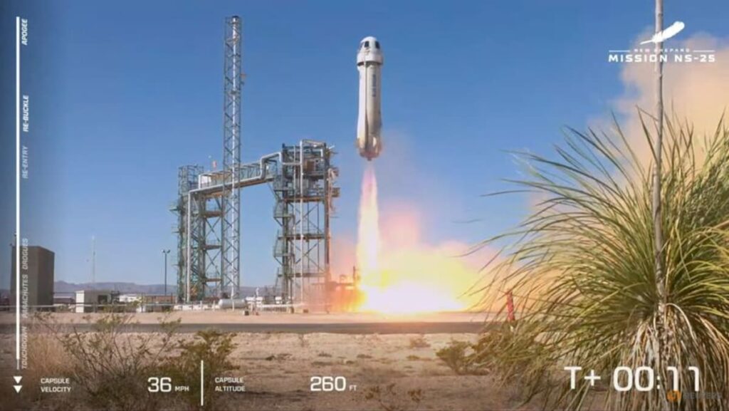 Bezos’ Blue Origin launches first crew to fringe of area since 2022 grounding Bezos’ Blue Origin launches first crew to fringe of area since 2022 grounding