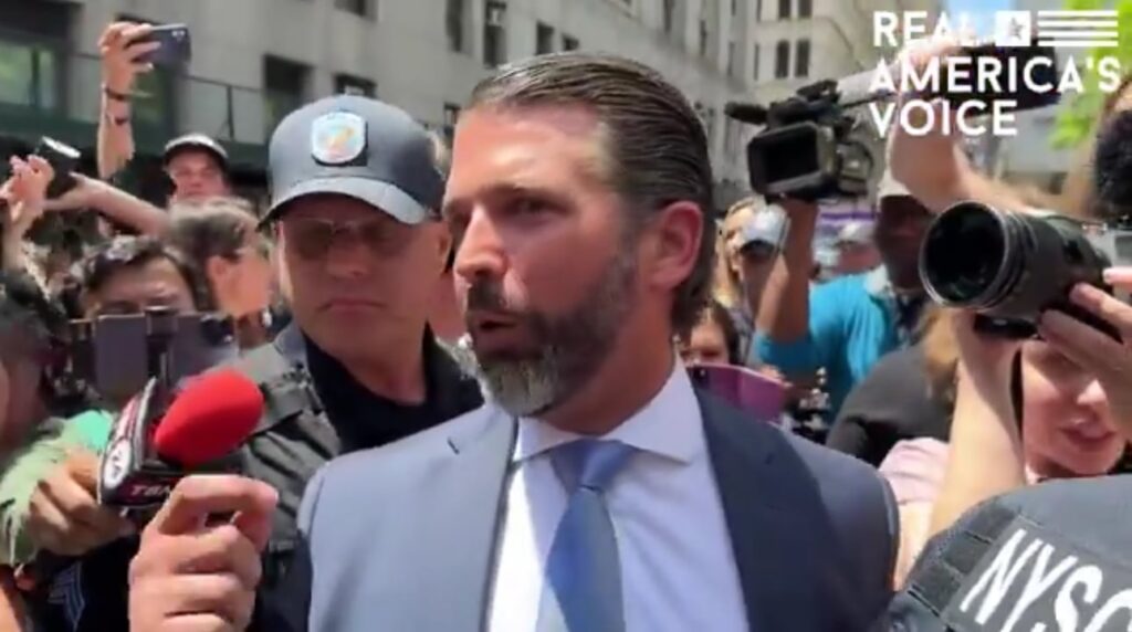 WATCH: “Not What This Republic Stands For” – Don Jr. Slams Marxist Democrats’ Witch Hunt Persecution Towards President Trump, Says Jurors Will Seemingly be Swayed by “Undue Stress” Exterior Trump Present Trial | The Gateway Pundit WATCH: “Not What This Republic Stands For” – Don Jr. Slams Marxist Democrats’ Witch Hunt Persecution Towards President Trump, Says Jurors Will Seemingly be Swayed by “Undue Stress” Exterior Trump Present Trial | The Gateway Pundit
