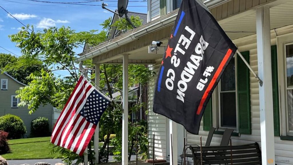 Trump supporters flip US flags the other way up to protest responsible verdict