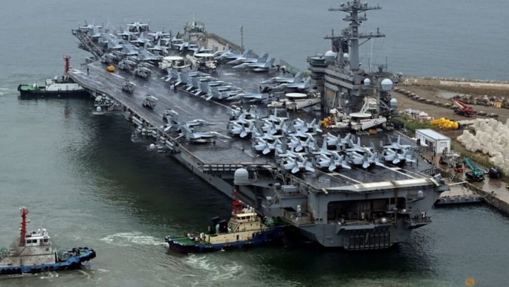 US plane service arrives in South Korea for joint army drills