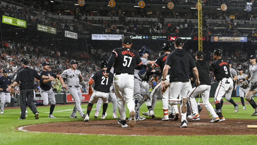 Watch: Benches clear in Yankees-Orioles recreation after HBP