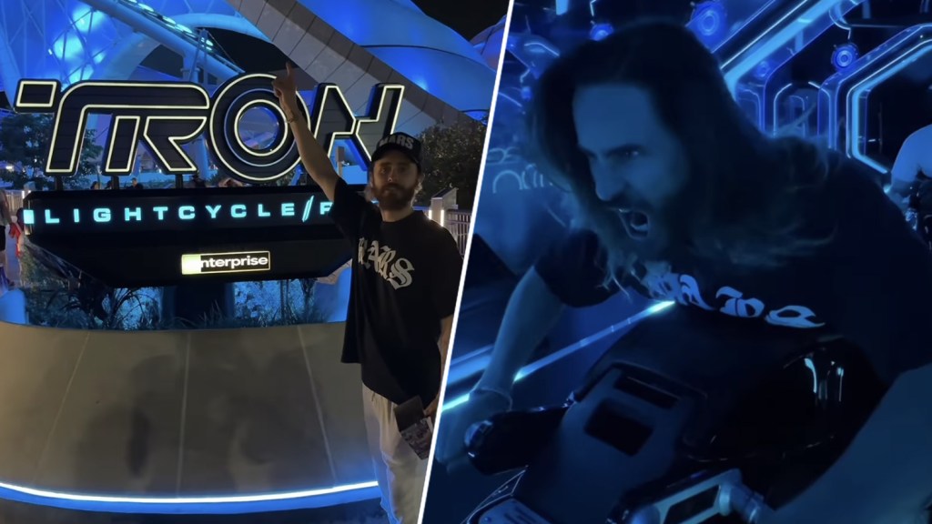 Jared Leto Rides Disney World’s ‘Tron Lightcycle Run’ Jared Leto Rides Disney World’s ‘Tron Lightcycle Run’