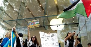 Protesters Take to Apple Shops Worldwide on iPhone 16 Launch Day