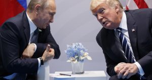 Trump talks powerful on Russia now, however as president he bowed to Putin