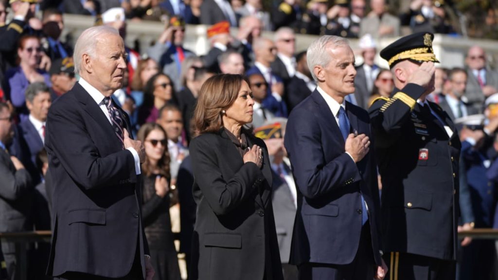 Harris seems with Biden for first time since election loss