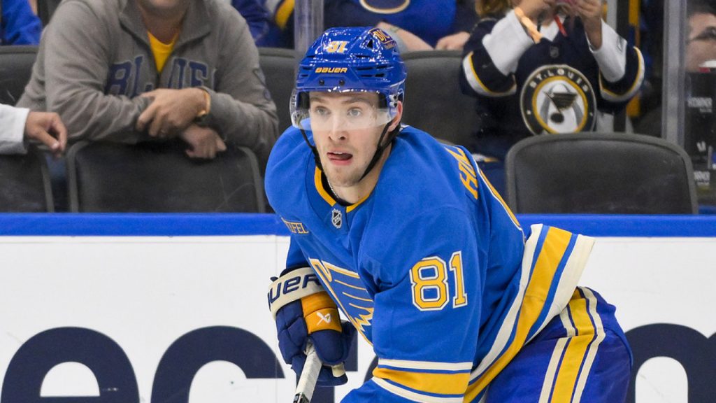 Dylan Holloway hit in neck space with puck, taken to hospital