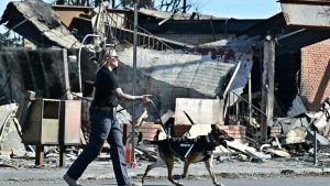Trump threatens to scrap emergency company as he visits disaster-hit North Carolina and California