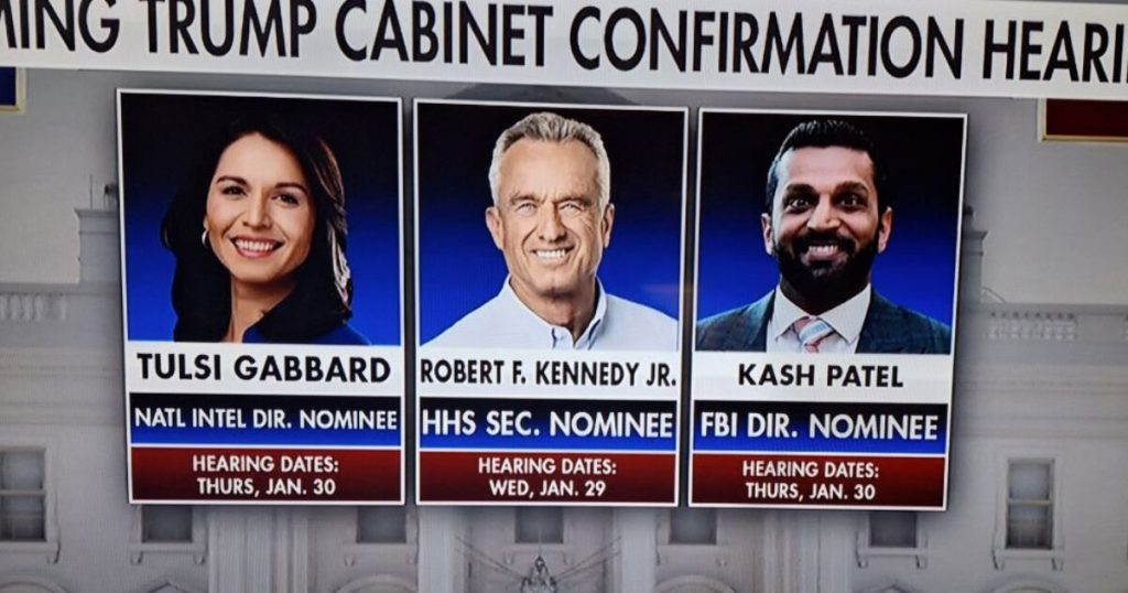 Schedule Set for Senate Affirmation Hearings This Week: Kash Patel, RFK Jr. and Tulsi Gabbard Are on the Docket | The Gateway Pundit Schedule Set for Senate Affirmation Hearings This Week: Kash Patel, RFK Jr. and Tulsi Gabbard Are on the Docket | The Gateway Pundit