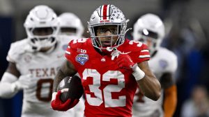 Watch: TreVeyon Henderson makes up for penalty with TD vs. Texas