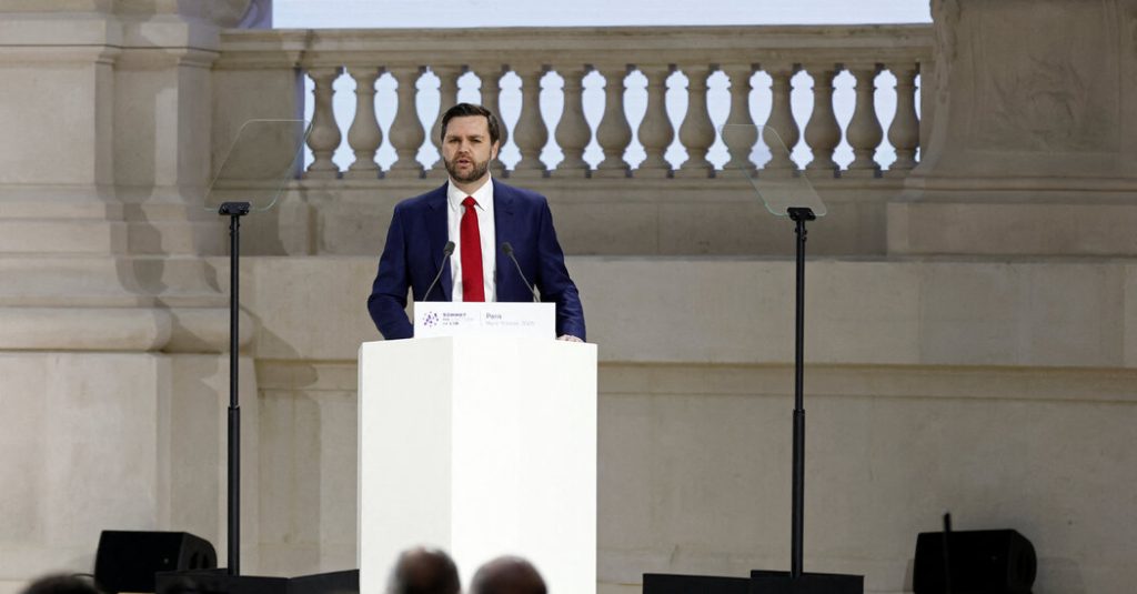 Vance, in First International Speech, Tells Europe That U.S. Will Dominate A.I.