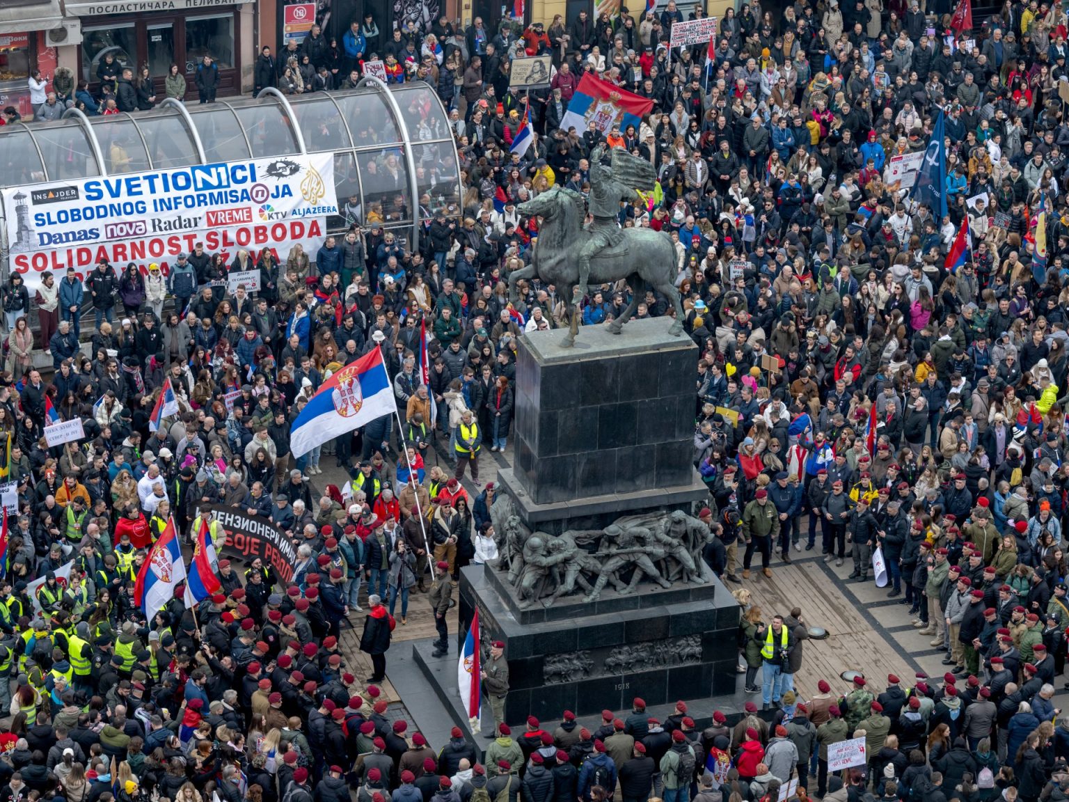 Hundreds protest in Serbia to honour railway station catastrophe victims | Protests Information