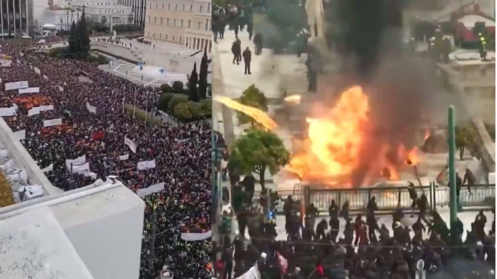 WATCH: Huge Protests in Greece, A whole bunch of Hundreds Collect and Throw Petrol Bombs at Police | The Gateway Pundit WATCH: Huge Protests in Greece, A whole bunch of Hundreds Collect and Throw Petrol Bombs at Police | The Gateway Pundit