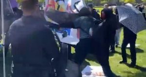 Police Watch and Do Nothing as Masked Antifa Vandals Violently Assault TPUSA College students, Employees at UC Davis (VIDEO) | The Gateway Pundit