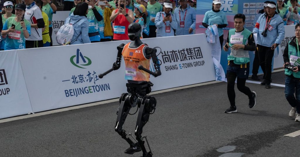 Stumbling and Overheating, Most Humanoid Robots Fail to End Half Marathon in Beijing Stumbling and Overheating, Most Humanoid Robots Fail to End Half Marathon in Beijing