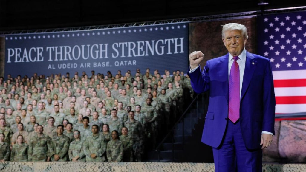 Trump renews third-term speak in troop rally in Qatar Trump renews third-term speak in troop rally in Qatar
