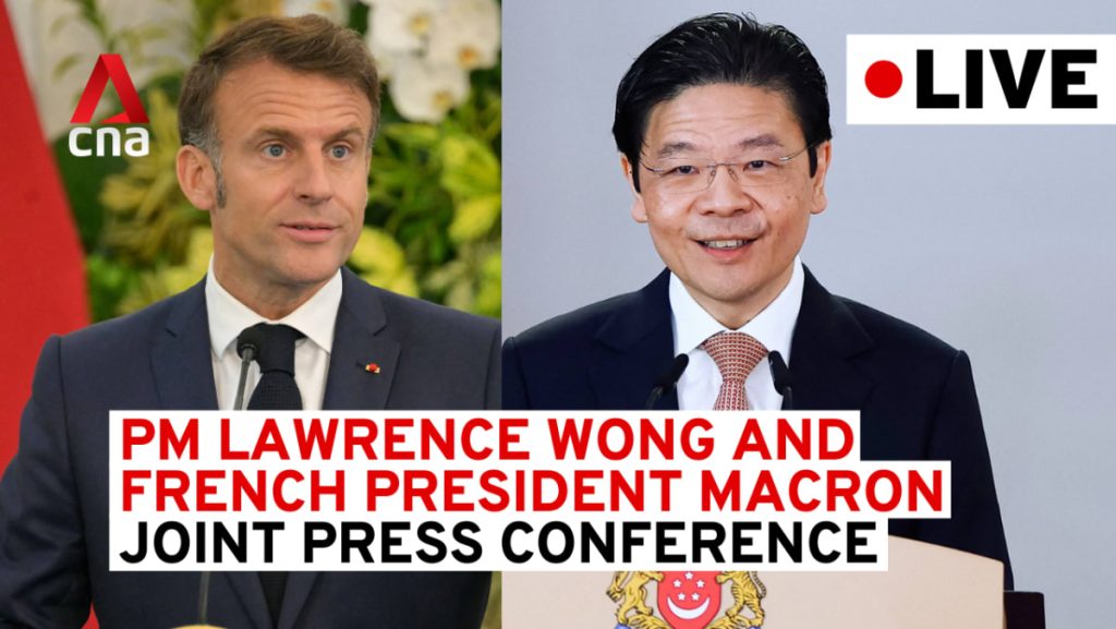 Watch: PM Lawrence Wong and French President Macron’s joint press convention