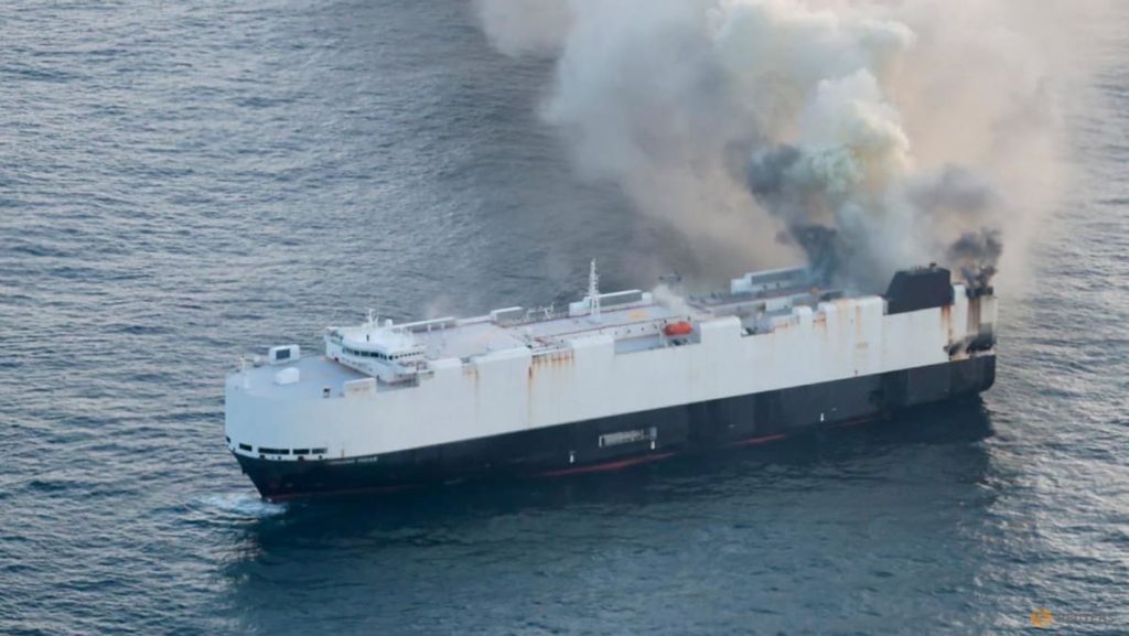Burning cargo ship carrying 3,000 autos deserted off Alaska Burning cargo ship carrying 3,000 autos deserted off Alaska