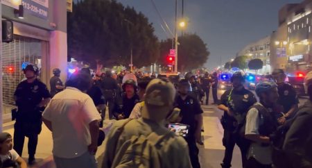 “The Police Simply Mentioned We’re All Underneath Arrest!” – LAPD Kettles Giant Group of Anti-ICE Protestors in Downtown Los Angeles – Takes Them Away in Shuttle Bus (VIDEO) | The Gateway Pundit