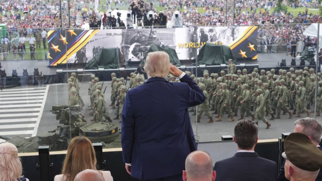 After day of nationwide protests, Trump’s army parade rolls by Washington
