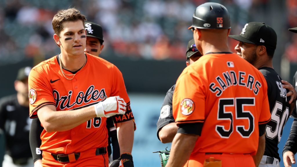 Watch: Orioles rookie collects first RBI, sparks bench-clearing