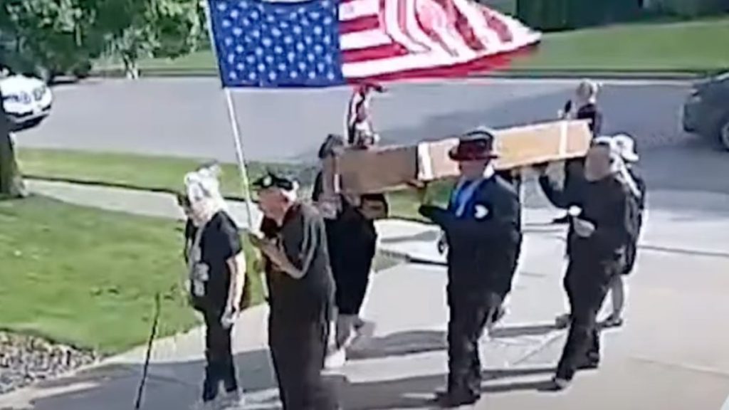 Mob Dressed In Black Dumps Coffin At Republican Congressman’s Dwelling
