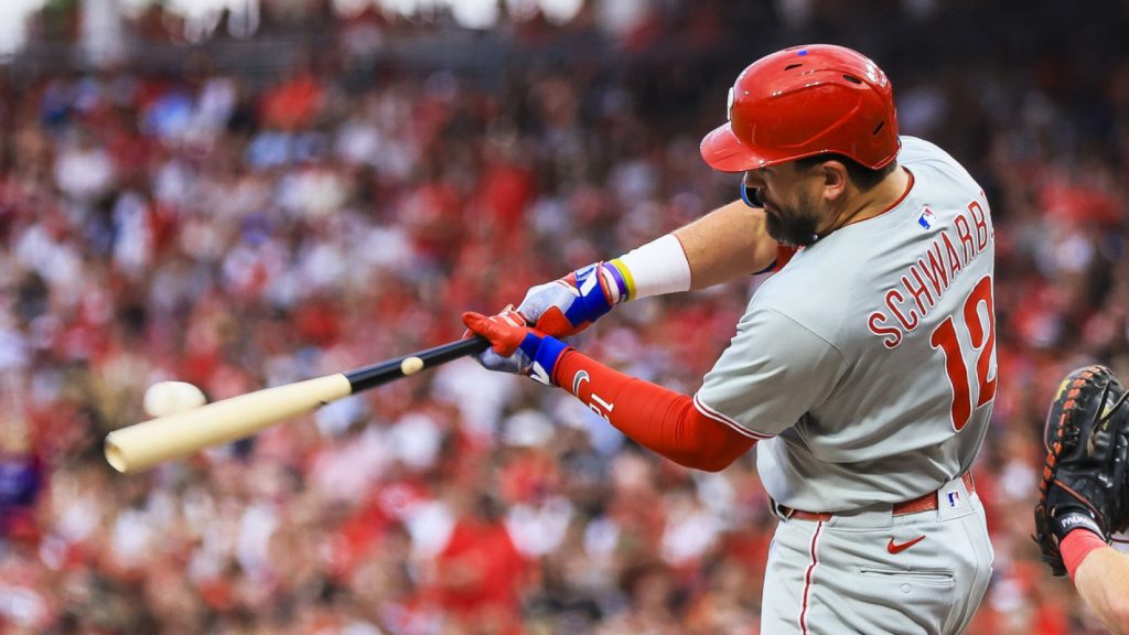 Schwarber continues to gas surging Phillies in win over Reds